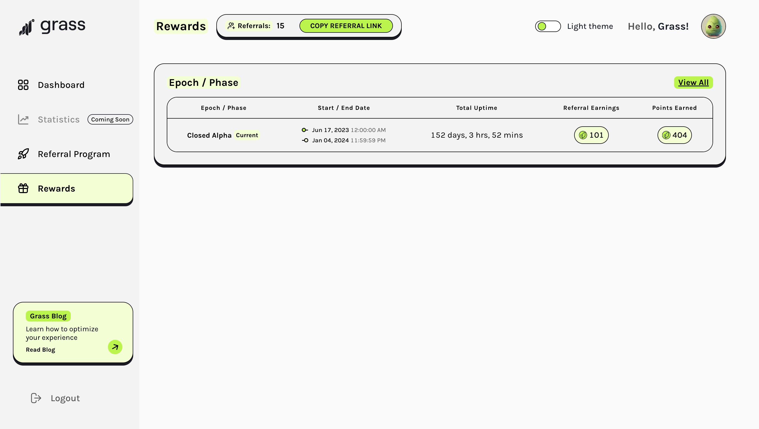 Improvements to the Grass Points System